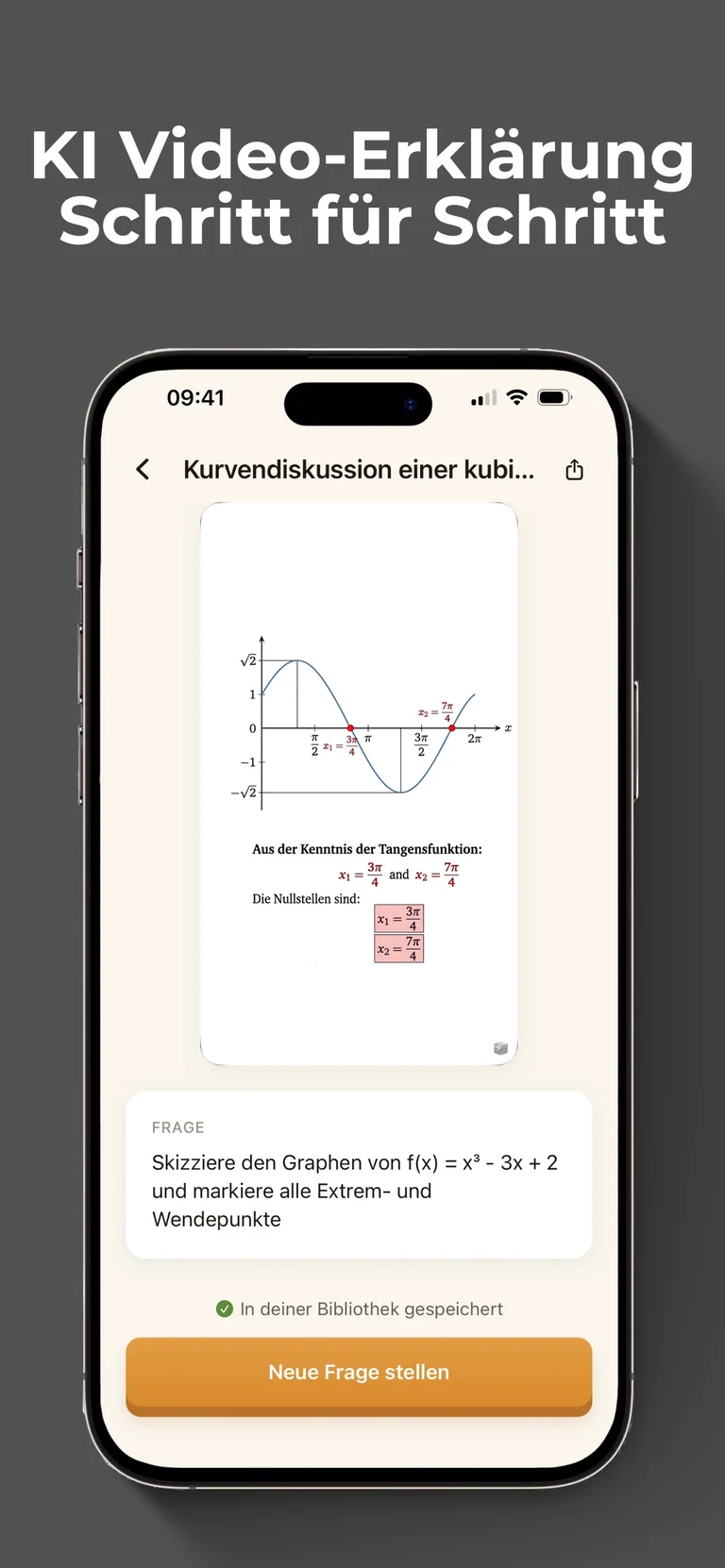 Tesseract App Store screenshot showing a generated visual mathematics explanation, in German